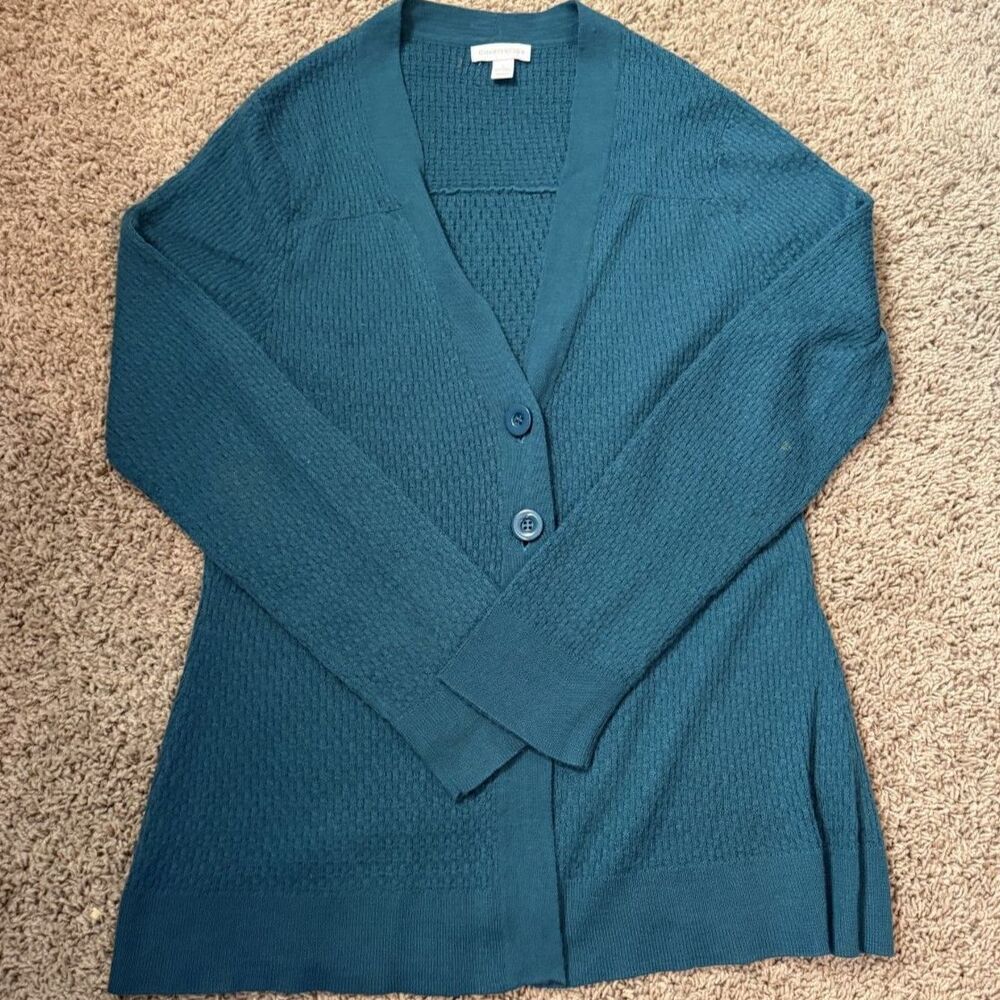 Turquoise / Blue-Green 2-Button Boho Sweater